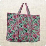 Quilted Tote Bag with Zip